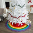 Hand Felted Wool Christmas Tree Skirt - Rainbow Pride Colors, 60", Colorful, Large, Luxury, Big Buttons - ARCADIA HOME